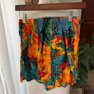 Vintage 90’s Jams World Vibrant Multicolor Abstract Shorts‎